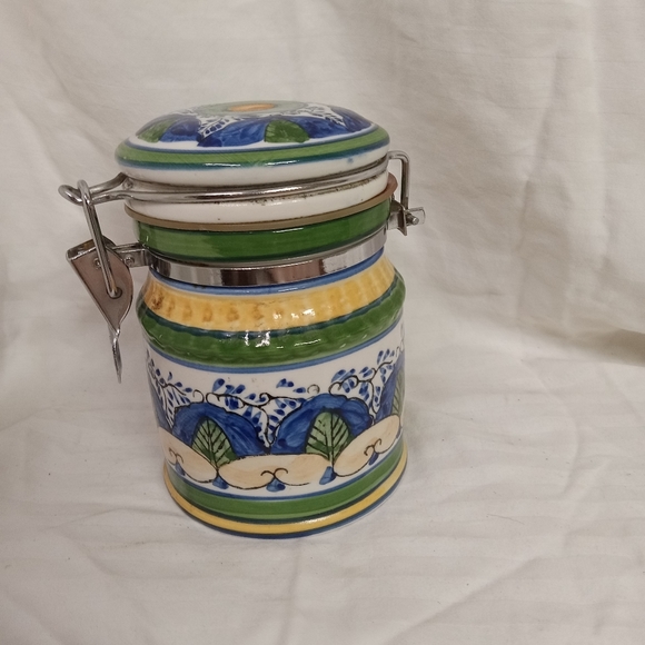 Vintage Porcelian Canister Storage Jar Handpainted - Picture 2 of 7
